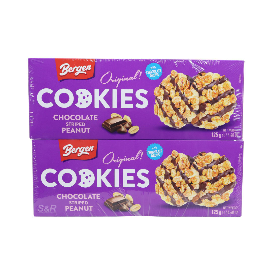 Bergen Chocolate Striped Peanut Cookies (125g x 2pcs)